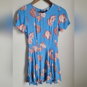 Forever 21 Womens Size Small Floral Skater Dress Mini Fairy Grunge Romantigoth